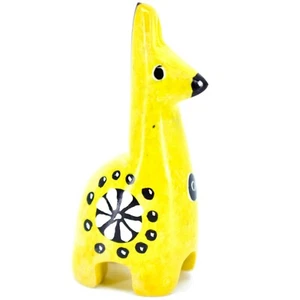 Tabaka Chigware handgeschnitzte Kisii Speckstein Miniatur gelbe Giraffe Figur - Bild 1 von 5