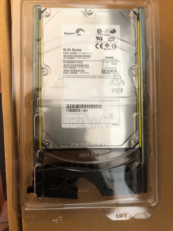 NEW 0-HOUR: HD EMC 500GB NL35 series ST3500071FCV 100-880-952 REV: A01 - Image 1 of 3