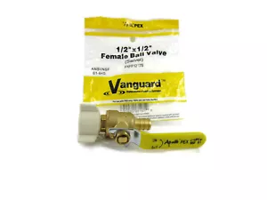 Vanguard 1/2" PEX x 1/2" Swivel Female NPT Threaded Lead-Free Brass Ball Valve - Picture 1 of 9
