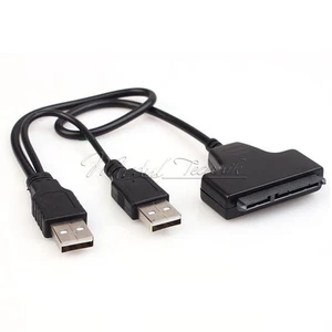USB 3.0 SATA 7+15Pin to USB 2.0 Adapter Cable For 2.5 HDD Laptop Hard Disk Drive - Picture 1 of 6