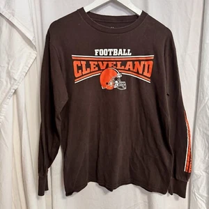 VTG Cleveland Browns Long Sleeve T Spell Out Men’s M Shirt Majestic - Picture 1 of 8