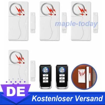 Tür Fensteralarm Alarmanlage 110dB Funk Einbruchschutz mit Fernbedienungen Weiß - Bild 1 von 4