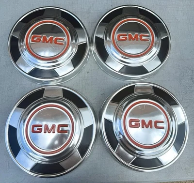 Nice Set (4) 1973-1987 GMC Sierra 1500 1/2 Ton Truck Dog Dish Hubcaps GM OEM - Image 1 of 4