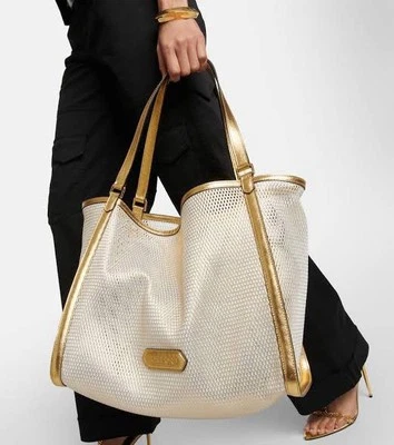 Bolso de Mano Tom Ford Etiqueta de Malla Metálica Mediano Dorado - Nuevo con Etiquetas - PVP $2,600 USD Foto 1 de 4
