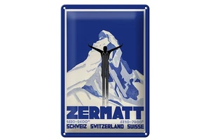 Blechschild Reise 20x30 cm Zermatt Schweiz 1620-2400 m Deko Schild - Bild 1 von 5