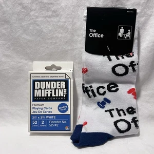 The Office Dunder Mifflin Juego de Cartas 52 Baraja de Cartas The Office Calcetines Paquete - Imagen 1 de 4