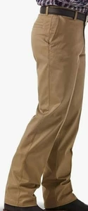 Neu mit Etikett Wrangler Khaki Hose vorne flach lockere Passform lässig Baumwolle Stretch HERREN 30x34 - Bild 1 von 3
