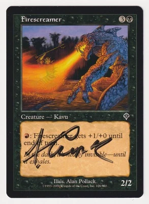 Signed Firescreamer Proof MP Invasion Artist Alan Pollack 2000 MTG Magic AP Kavu - Image 1 of 2