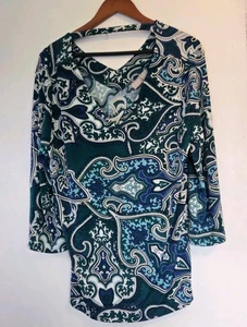 Chicos Tunika Damen 2 Reisende Bluse marokkanisches Paisley Gypsy Indie Blumen Neu mit Etikett - Bild 1 von 9