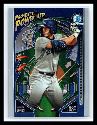 💥 Spencer Jones 2024 Bowman Mega Chrome Prospect Power Up #PP-9 RC Refractor - Image 1 of 2
