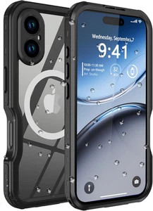 iPhone 16 Waterproof Case - Full-Body Shockproof & Dustproof, Black Vero - Picture 1 of 12