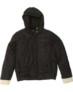 CALVIN KLEIN JEANS Boys Hooded Padded Jacket 13-14 Years Black Polyester BF13 - Picture 1 of 3