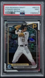 2024 BOWMAN DRAFT CHROME KONNOR GRIFFIN #BDC-22 REFRACTOR PSA 9 MINT POY🔥 - Picture 1 of 2
