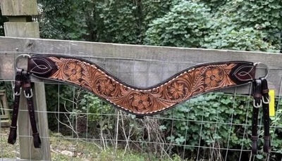 Top Grain Leather Tripping Collar Western Breast Collar Horse Size Tack - Image 1 of 4