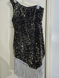 Pixiemain Flapper Kleid Pailletten groß Halloween Kostüm 20er Jahre mit Zubehör Neu ohne Etikett - Bild 1 von 11
