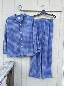 Brooks Brothers Pajama Set Blue White Cotton 2 Piece Long Sleeve Set Mens Small - Picture 1 of 6