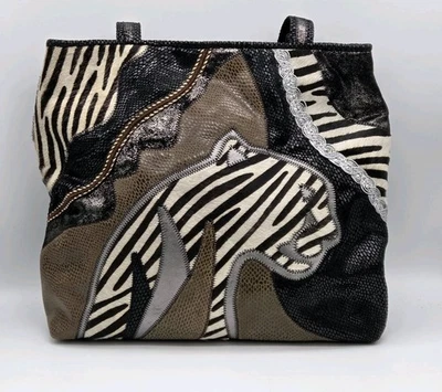 Bolso de Mano Sharif Legacy Couture Bobbi's Artístico 3D Cuero Tigre Negro Cobre Foto 1 de 4