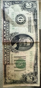 1928 A series $50 federal reserve uncirculated bank note  - Picture 1 of 4
