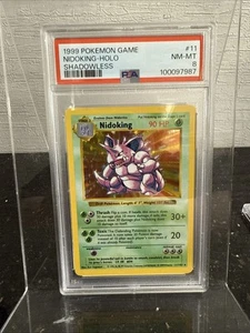 Pokemon Nidoking #11/102 1999 Base Set Shadowless Holo PSA 8 NM-MT - Picture 1 of 2