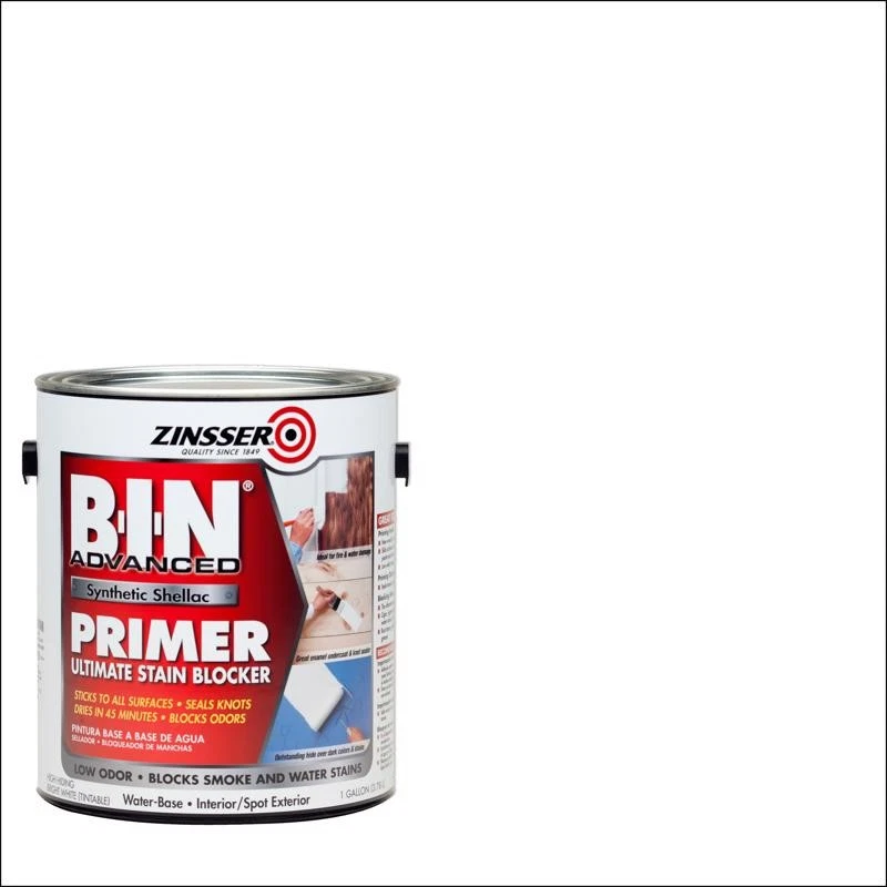 Imprimación y sellador acrílico Zinsser B-I-N Advanced blanco a base de goma laca 1 galón (2-PK) Foto 1 de 2
