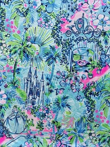 ~ Lilly Pulitzer Fabric Cotton Slub - Pumpkin House , 18”x30” #280 - Picture 1 of 4