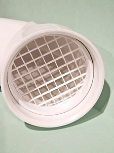 6" PVC Vent Termination, 6.625" OD, 1/2" Mesh Screen, All Plastic for 6" Fitting - Picture 1 of 4