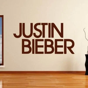 Pegatina de arte de pared con logotipo de cantante de Justin Bieber (AS10246) - Imagen 1 de 2