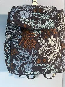Vera Bradley Essential großer Rucksack gesteppt Baumwolle blau Muster nicht mehr produziert - Bild 1 von 4