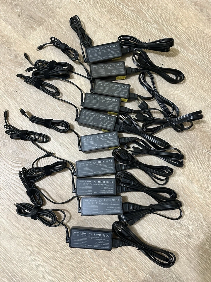 Pack of 10 chargers 65W Laptop Charger Type-C USB-C AC Adapter for Chromebook - Image 1 of 4