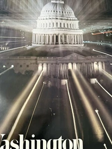 "Póster de viaje vintage de National Airlines años 70 - Washington DC - 41,5""x28""" - Imagen 1 de 8