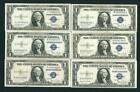 New Listing( Six Notes ) $1 1935 Silver Certificate * Paper Currency Auctions