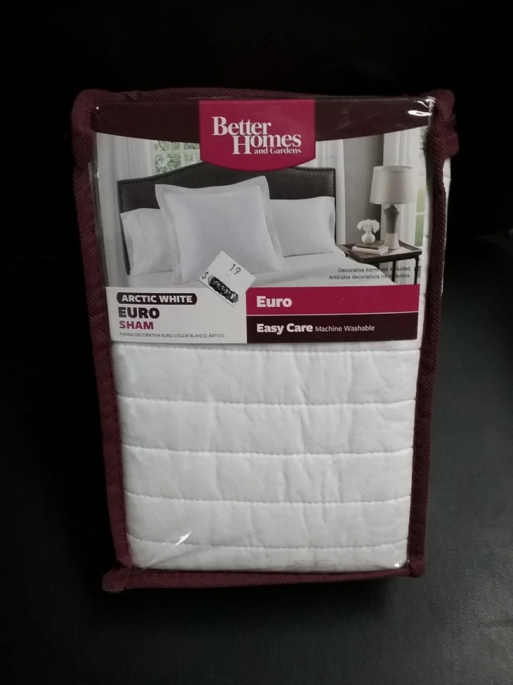 Better Homes & Gardens Euro Sham 100 Soft Cotton Front White Square X2