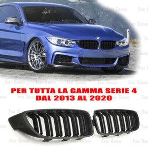 Pair Front Kidneys M4 Style for BMW 4-Series F32 F33 F36 2013/2020 - MATTE BLACK