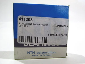 ROULEMENT DE ROUE WHEEL BEARING NTN 6305 LLU/2AS 411203 25X62X17 - Picture 1 of 1