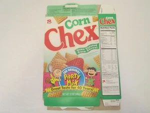 Cereal Box 1998 RALSTON Corn Checks PEANUTS Charlie Brown 12 oz [Z201b3] - Picture 1 of 2