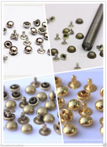 Da 50 a 1000pz borchie semisfere rivetto scelta argento/oro/bronzo 8mm +punzone - Picture 1 of 4