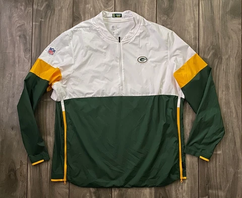 TEAM ISSUED Nike Green Bay Packers NFL Sideline Coaches Windbreaker Jacket - XL Cover