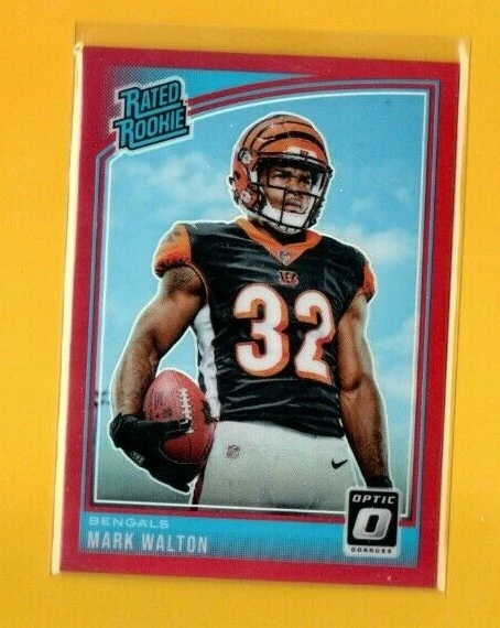 D16380  2018 Donruss Optic Red #179 Mark Walton BENGALS RATED ROOKIE #95/99 - Image 1 of 1