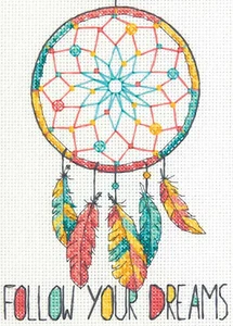 Cross Stitch Mini Kit ~ Dimensions Follow Your Dreams Dreamcatcher #70-65158 - Picture 1 of 6