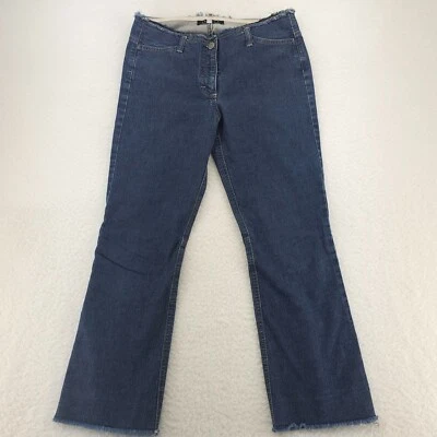 Pantalones de mezclilla Theory para mujer 6 azules de algodón tiro bajo dobladillo deshilachado 5 bolsillos EE. UU. Foto 1 de 4