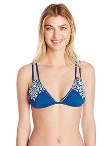 Lucky Brand 155179 Junior's Stitch in Time Triangle Bikini Top Size M - Picture 1 of 2