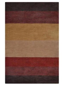 Thick Plush Striped Gabbeh Handmade Indian Wool Living Room Size Area Rug 8'x10' - Picture 1 of 5