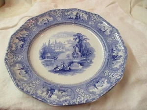 Antique J.F. & Co Furnival Blue & white Transferware Plate 10" Medina - Picture 1 of 5