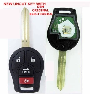 FABRICANTE DE EQUIPOS ORIGINALES Nissan 2003 4 botones control remoto nuevo sin cortar llave blanca remota chip CWTWB1U751 - Imagen 1 de 2