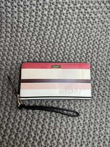 Kate Spade New York Lacey Multicolor Striped Zip Around Wallet Wristlet - Picture 1 of 15
