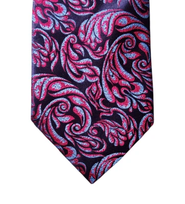 Corbata Charvet Place Vendome para hombre negra roja azul floral seda hecha en Francia Foto 1 de 4