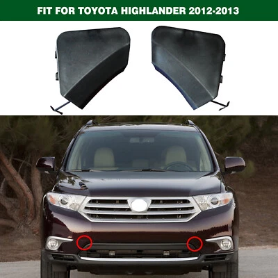 Pair Front Bumper Tow Hook Cover Trailer Cap Lid For Toyota Highlander 2011-2013 - Image 1 of 4