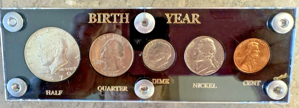 1970 Birth Year Set (5 coin) Uncirc in hard Capital Plastic holder - Image 1 of 2