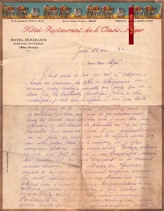 Beau Document du 15/12/1952 Hôtel SEMIRAMIS Alger Algérie - Imagen 1 de 1