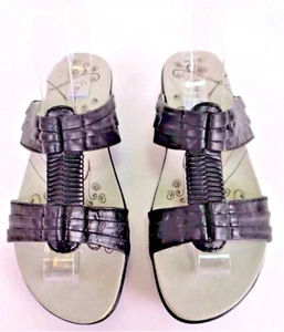 Zapato sandalia para mujer Bare Traps Justee con correa de cuero negro - talla 7,5M usado - Imagen 1 de 11